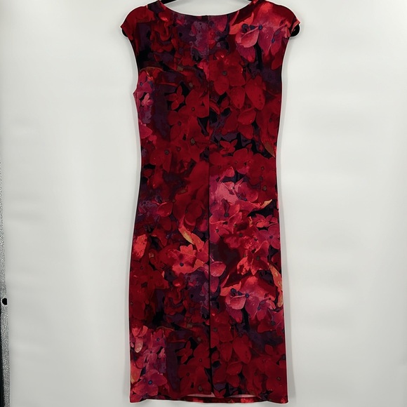 Lauren Ralph Lauren Womens Drape Neck Dark Floral Dress Size‎ 8 Romantic Moody - Picture 7 of 8